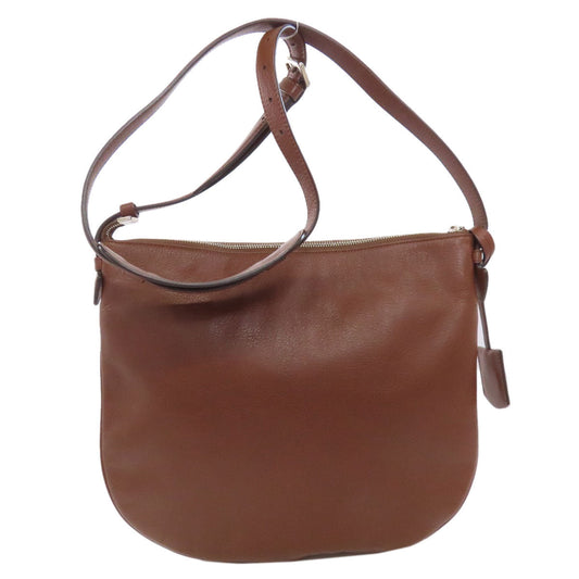 LOEWE Shoulder Bag Calfskin Brown logo Women Used Authentic