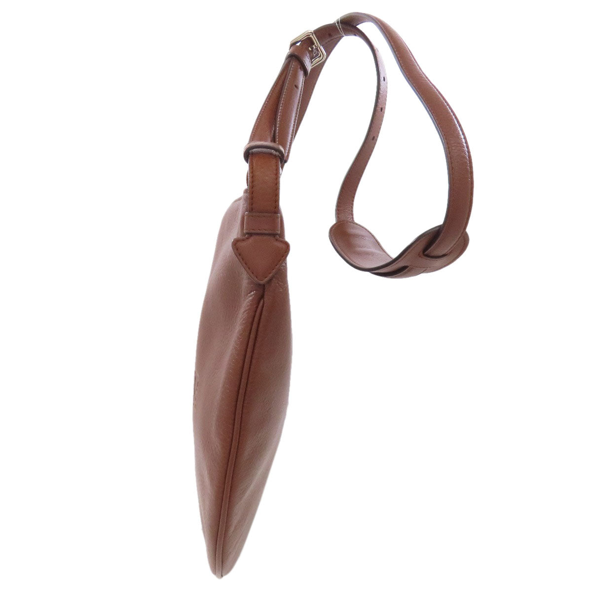 LOEWE Shoulder Bag Calfskin Brown logo Women Used Authentic
