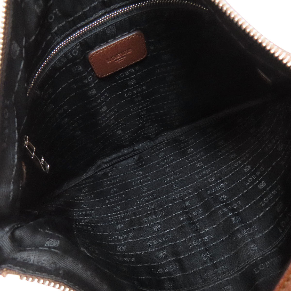 LOEWE Shoulder Bag Calfskin Brown logo Women Used Authentic