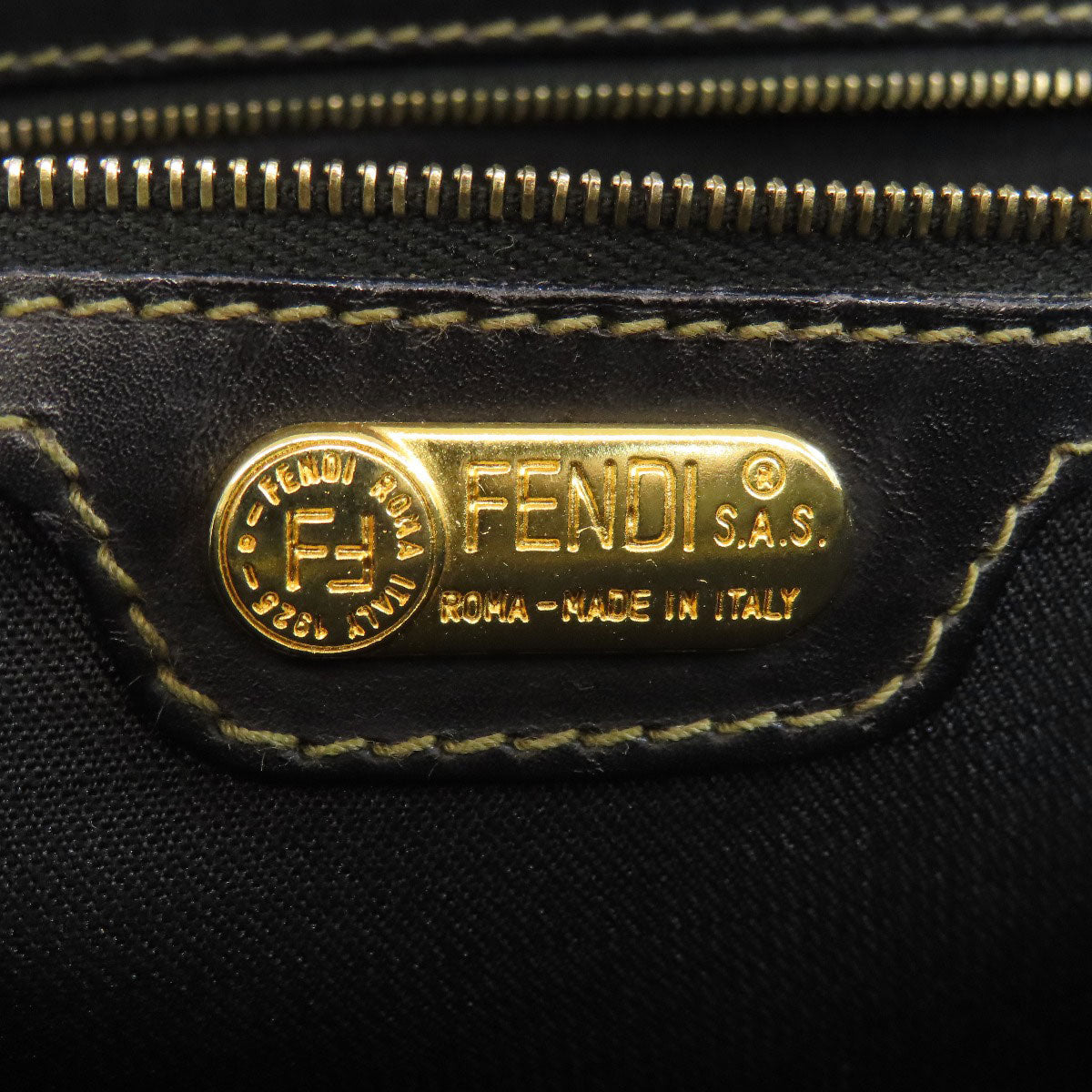 FENDI Handbag PVC Brown Checkered pattern 2WAY