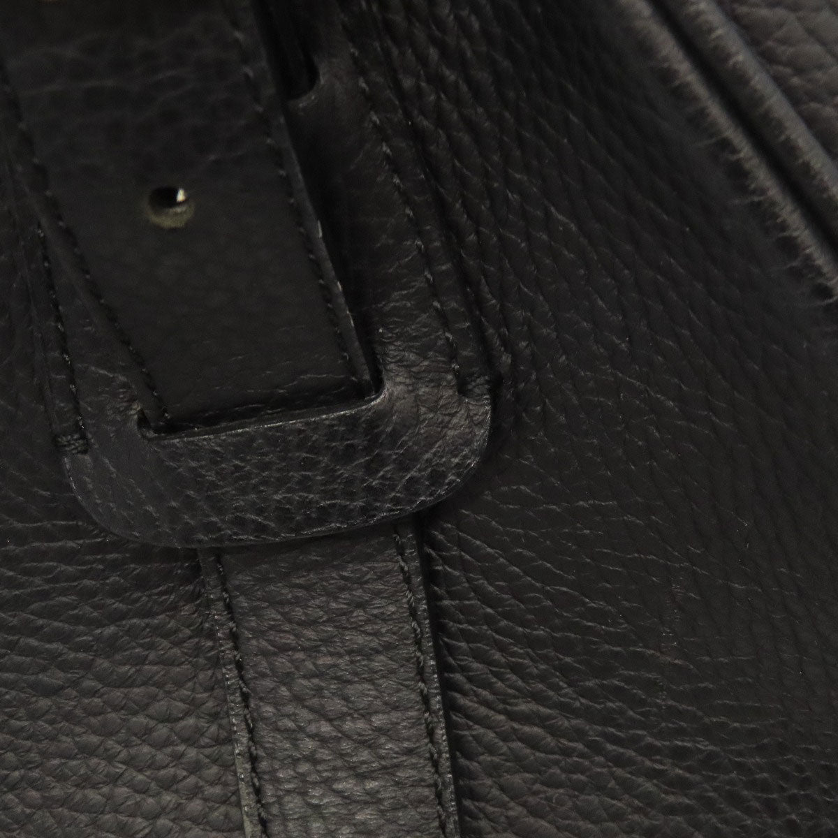 BURBERRY Handbag leather black logo Women Used Authentic