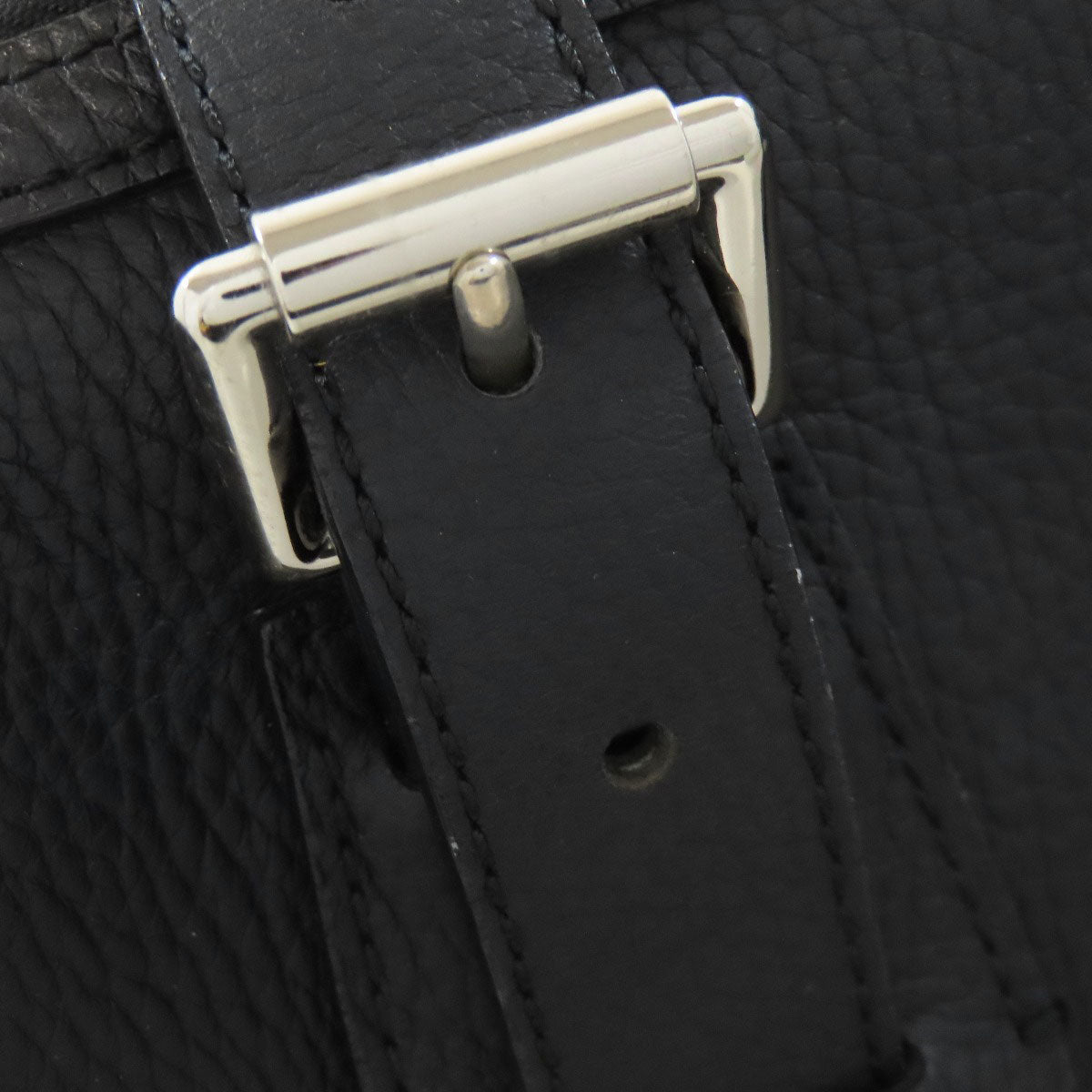 BURBERRY Handbag leather black logo Women Used Authentic
