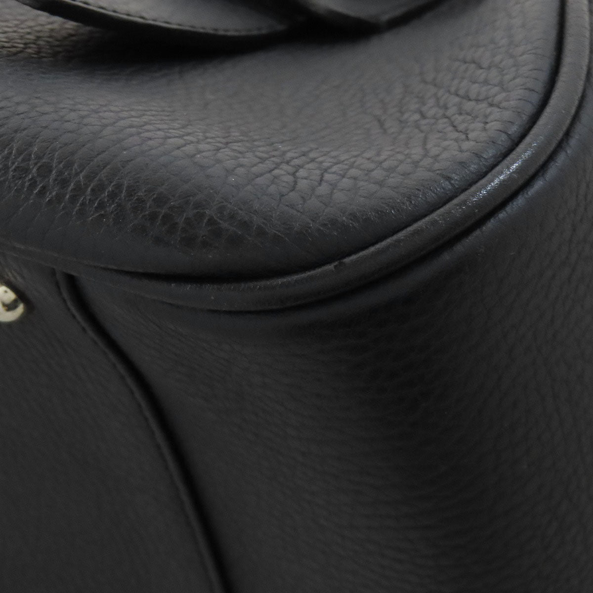 BURBERRY Handbag leather black logo Women Used Authentic