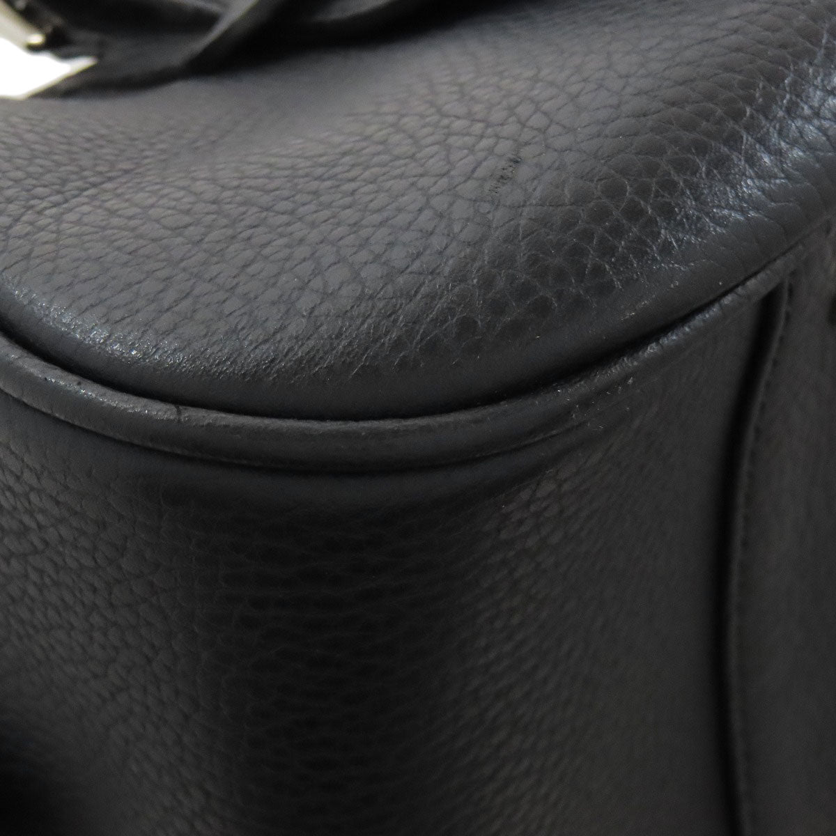 BURBERRY Handbag leather black logo Women Used Authentic
