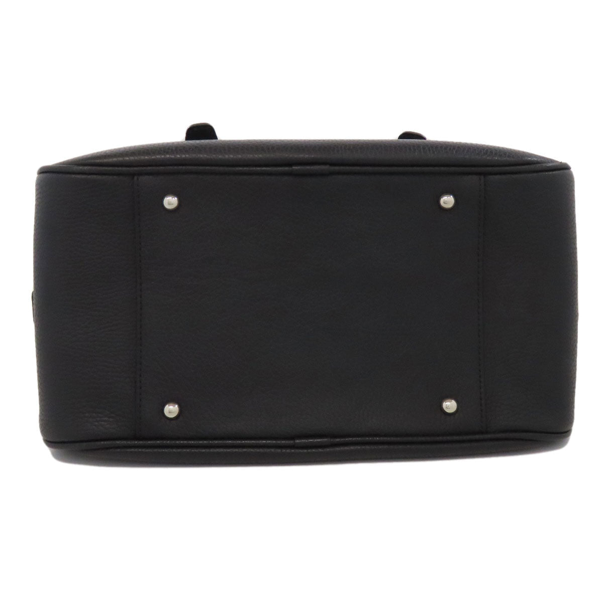 BURBERRY Handbag leather black logo Women Used Authentic