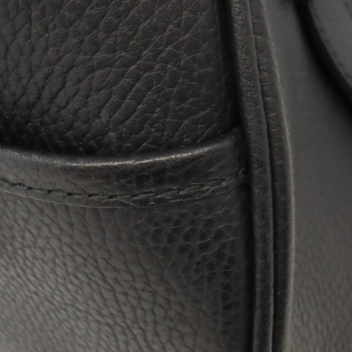BURBERRY Handbag leather black logo Women Used Authentic