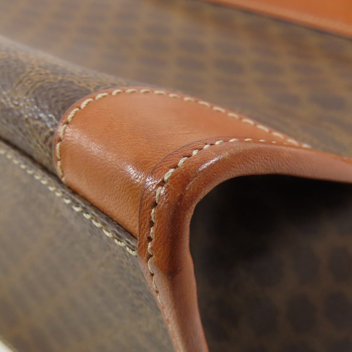 CELINE Tote Bag PVC Brown Macadam Pattern Women Used Authentic