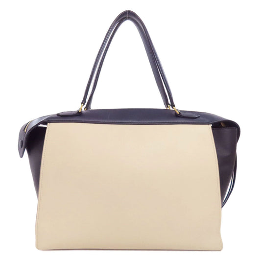 CELINE Tote Bag leather white Ring bag