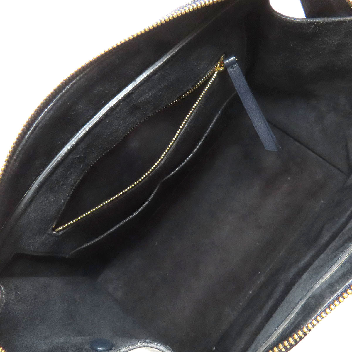 CELINE Tote Bag leather white Ring bag