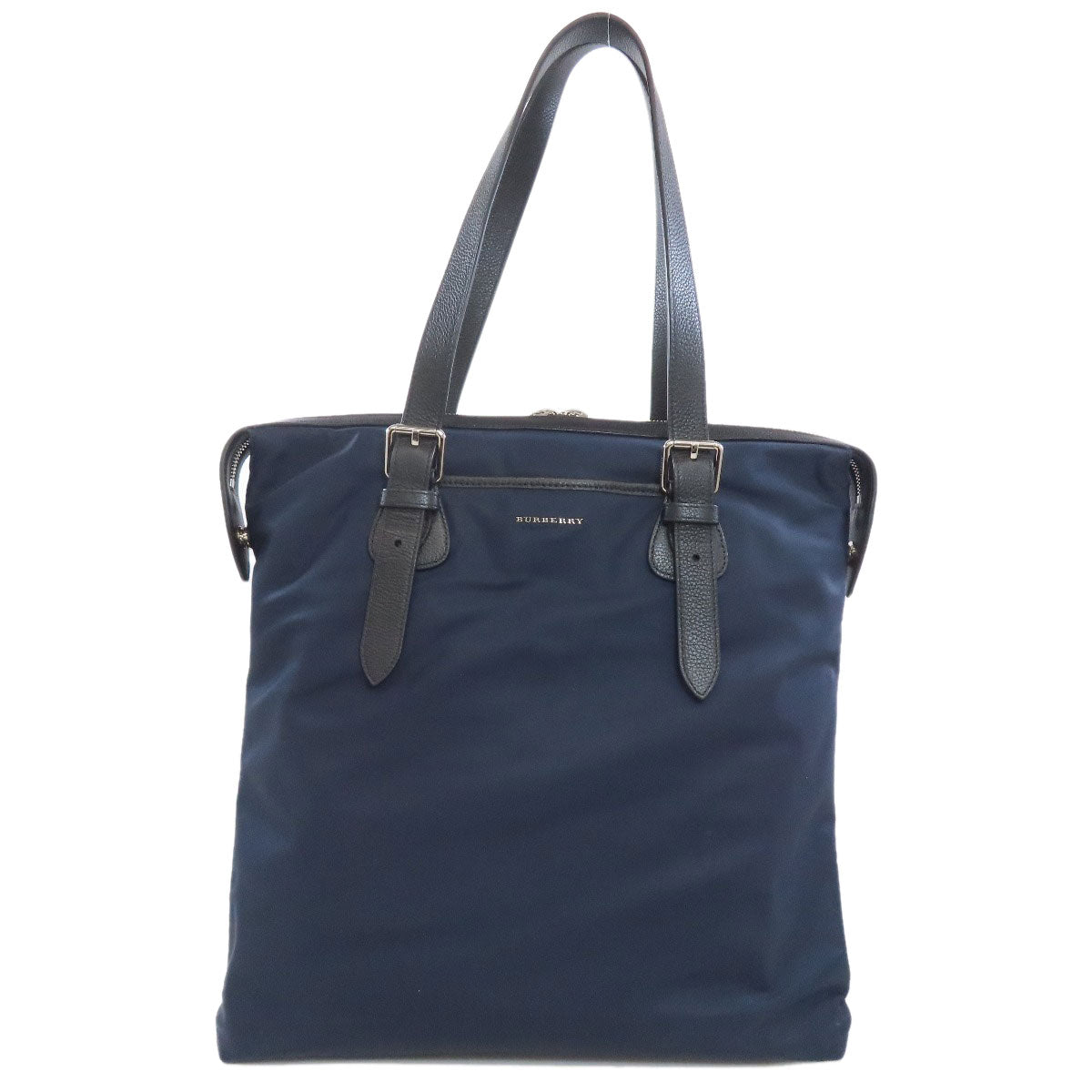 BURBERRY Tote Bag Nylon blue logo Women Used Authentic