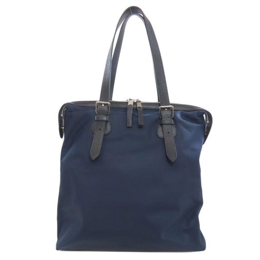 BURBERRY Tote Bag Nylon blue logo Women Used Authentic