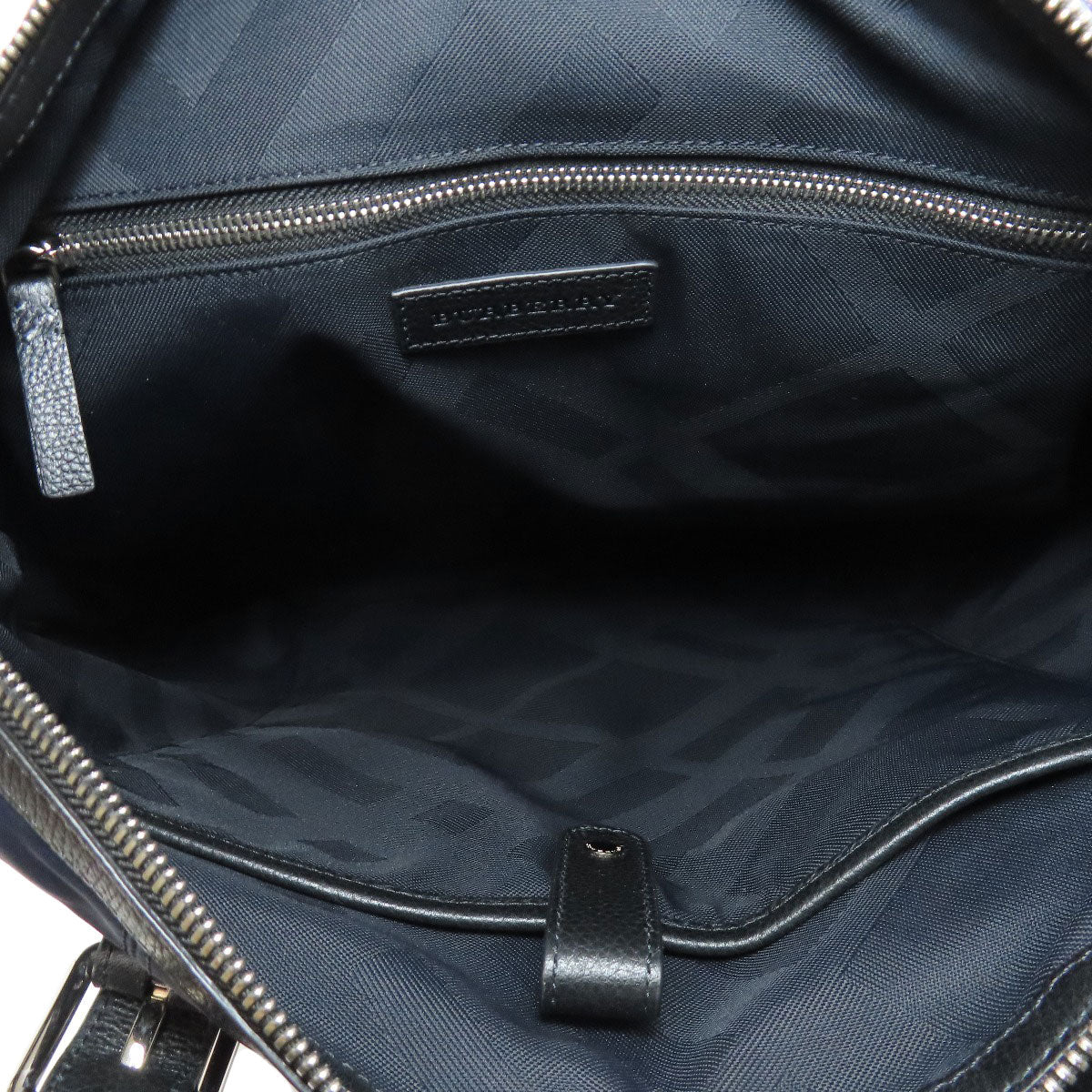 BURBERRY Tote Bag Nylon blue logo Women Used Authentic