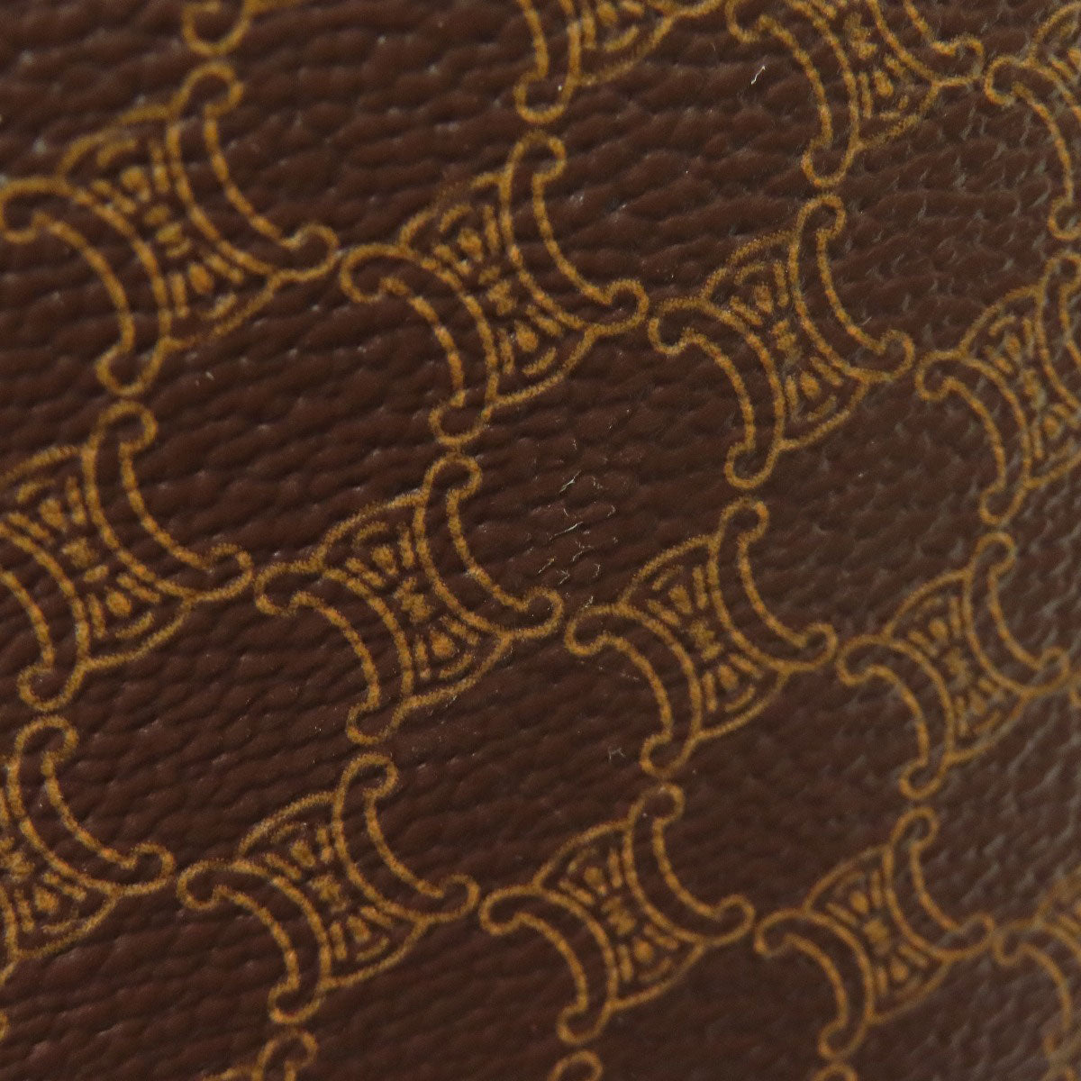 CELINE Tote Bag PVC, Leather Brown Macadam Pattern Women Used Authentic