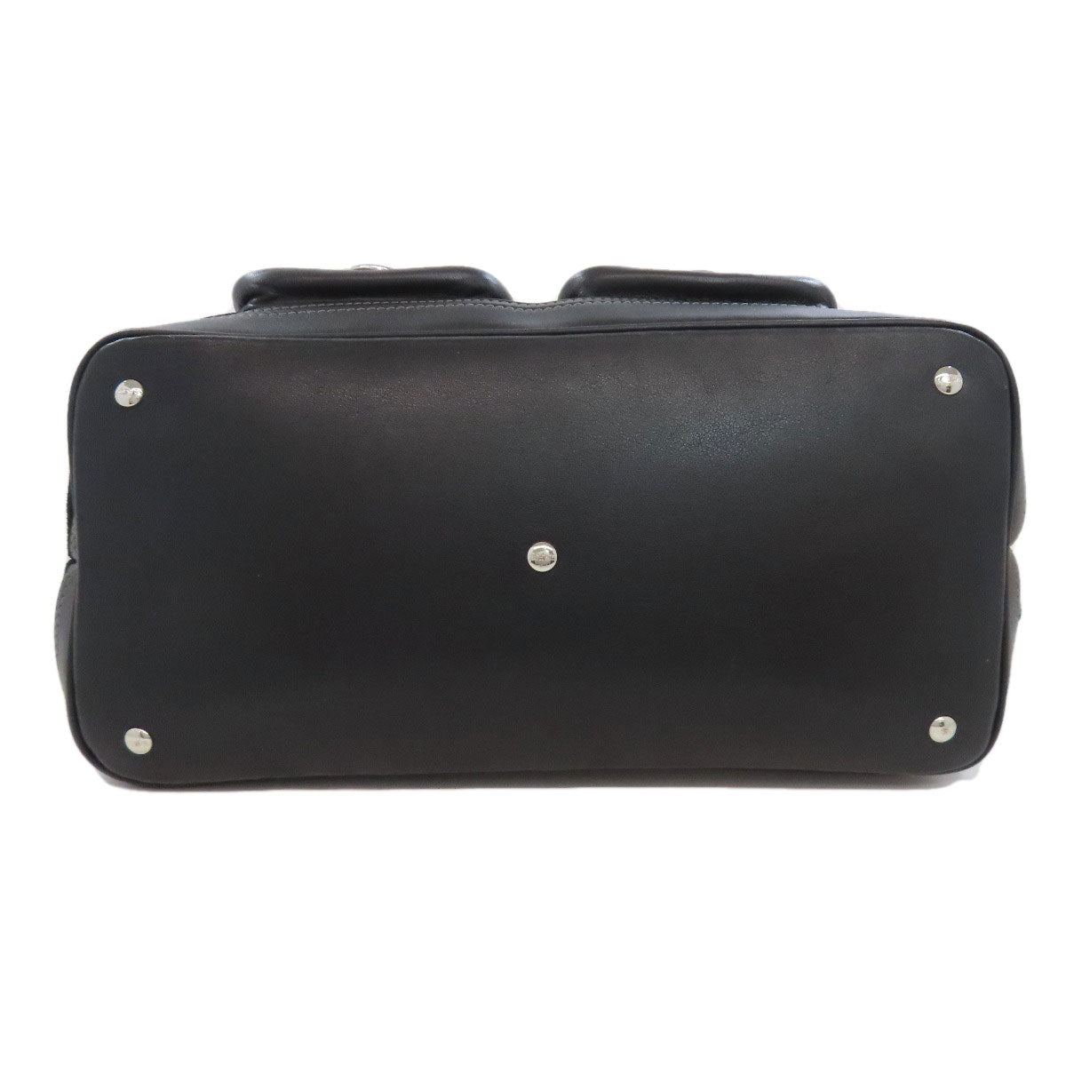 LOEWE Handbag leather black logo Women Used Authentic
