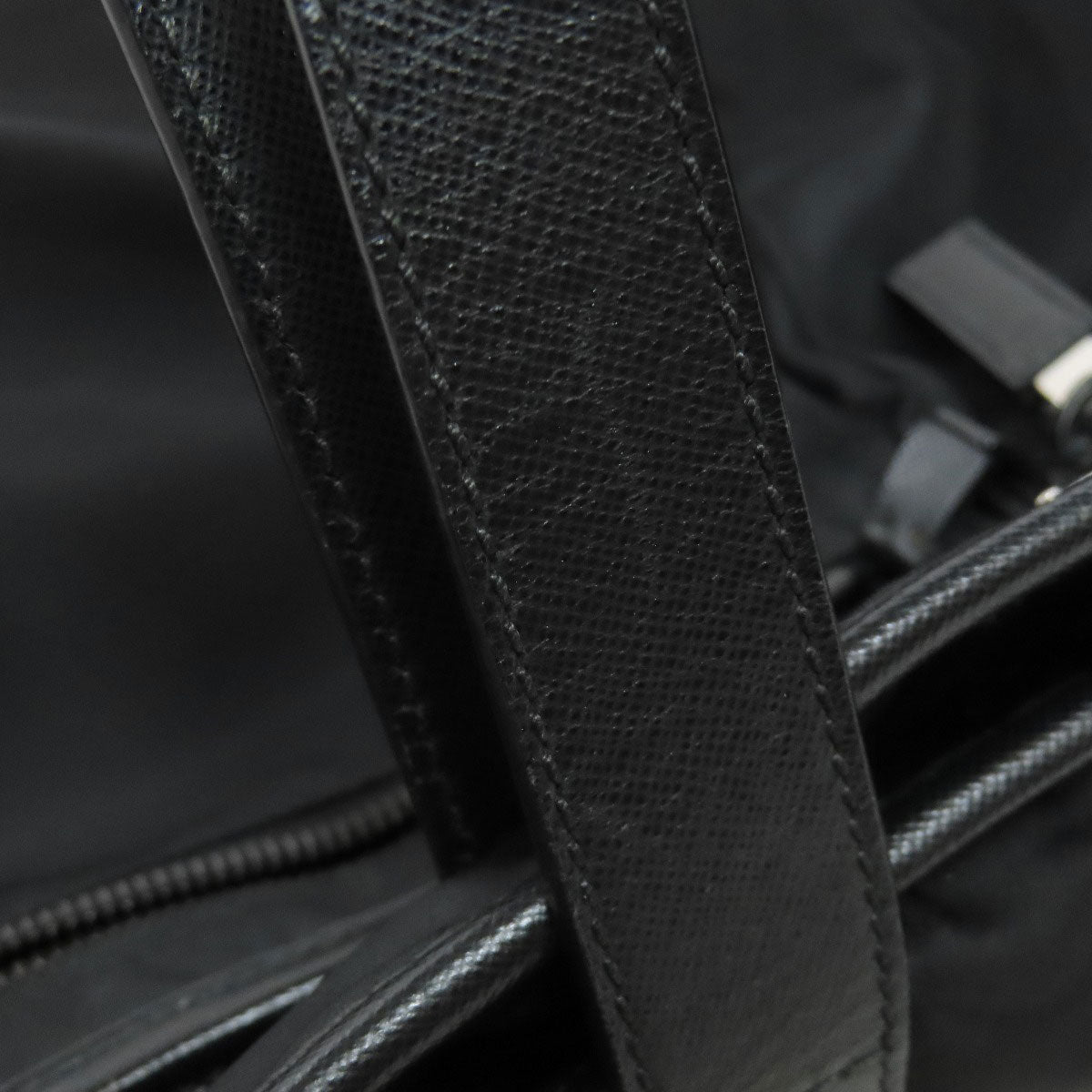 PRADA Business bag Nylon black logoMetal 2WAY mens Used Authentic