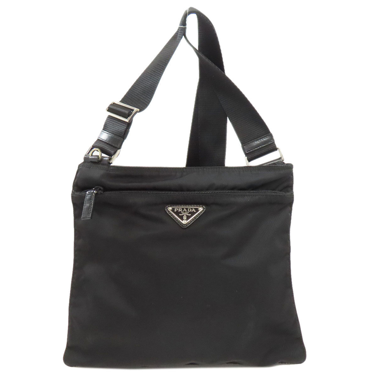 PRADA Shoulder Bag Nylon black Long shoulder Women Used Authentic