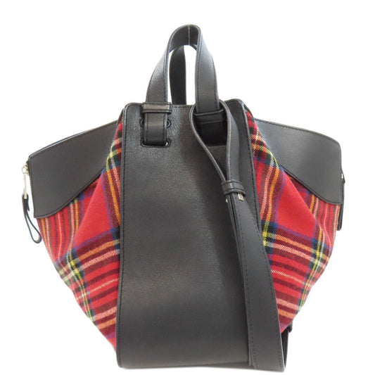 LOEWE Handbag Canvas, Calfskin Red Hammock 2WAY Women Used Authentic