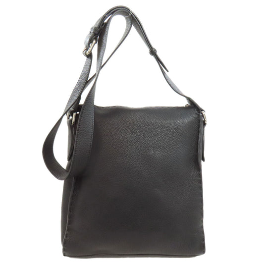 FENDI Shoulder Bag Calfskin black Long Shoulder Selleria