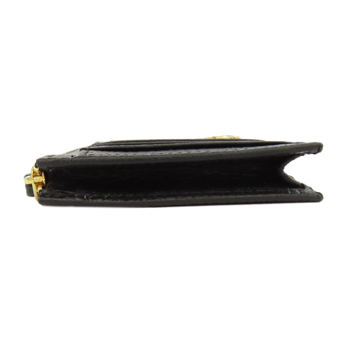 GUCCI Coin case 574804 leather black GG Marmont Double G Women Used Authentic