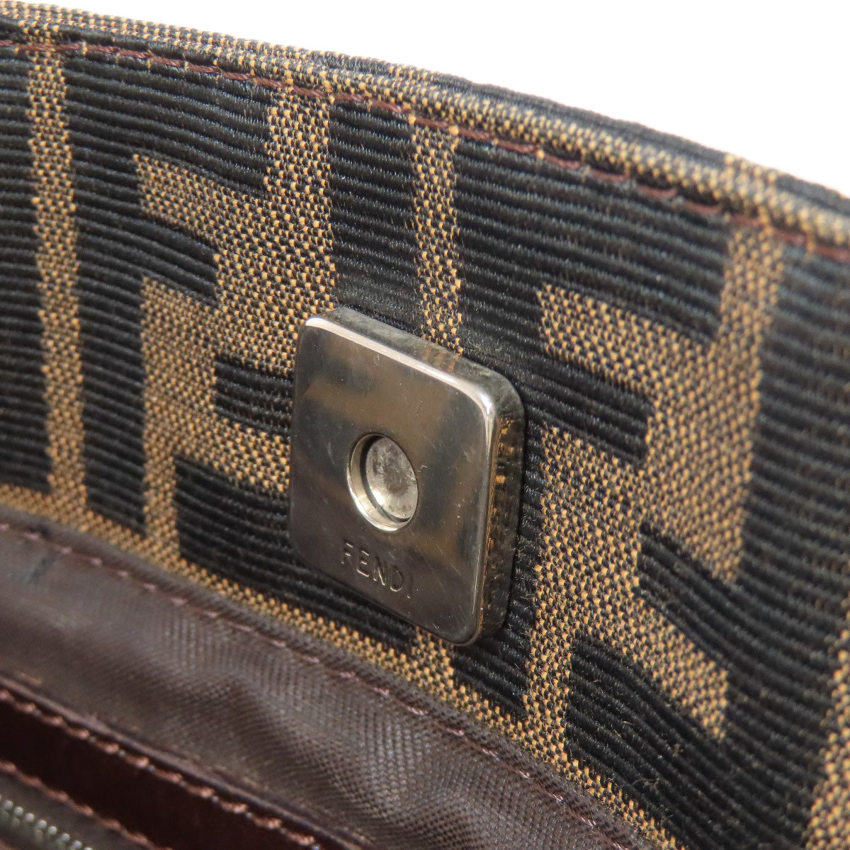 FENDI Handbag canvas Brown Zucca Pattern