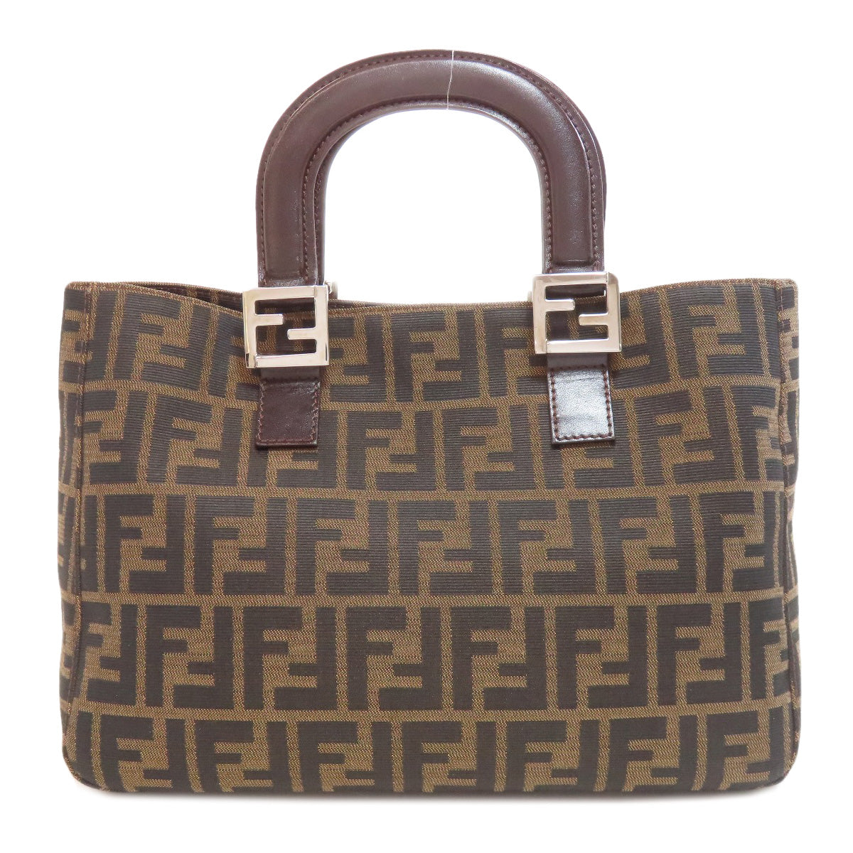 FENDI Handbag canvas Brown Zucca Pattern
