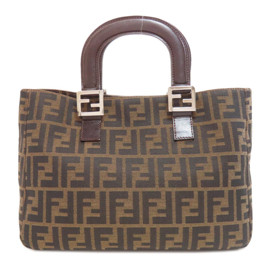 FENDI Handbag canvas Brown Zucca Pattern