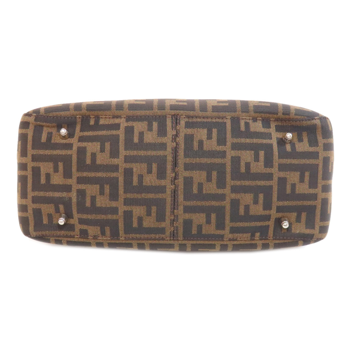 FENDI Handbag canvas Brown Zucca Pattern