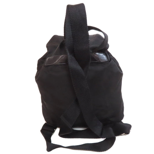 PRADA Backpack B6677F Nylon black logoMetal Women Used Authentic