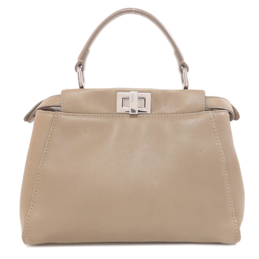 FENDI Handbag Calfskin Brown Peekaboo Mini 2WAY