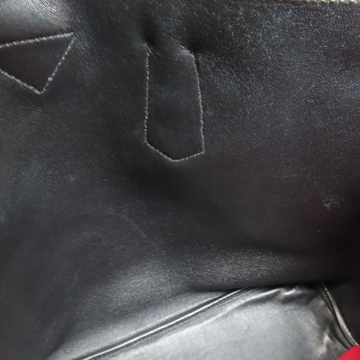 PRADA Tote Bag Safiano Red logo Women Used Authentic