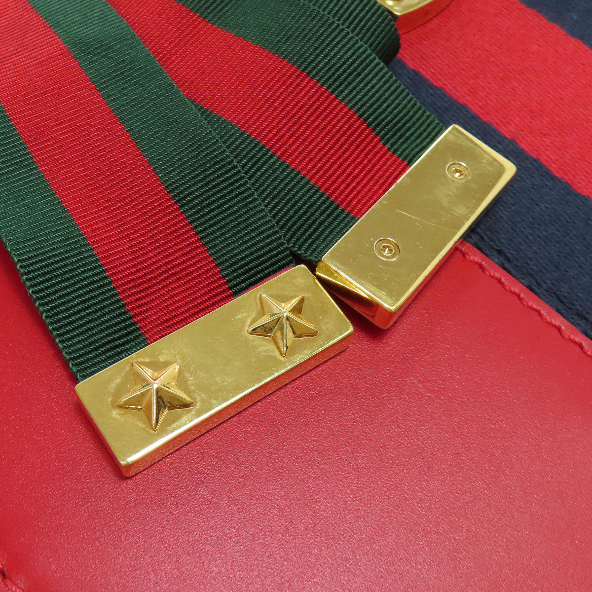 GUCCI Shoulder Bag 421882 Calfskin Red Silvi