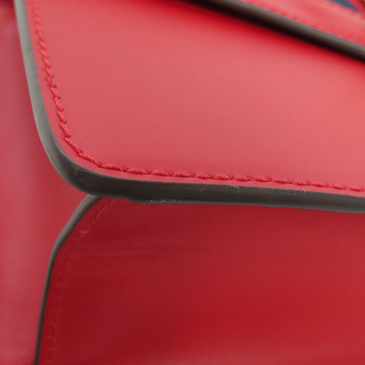 GUCCI Shoulder Bag 421882 Calfskin Red Silvi