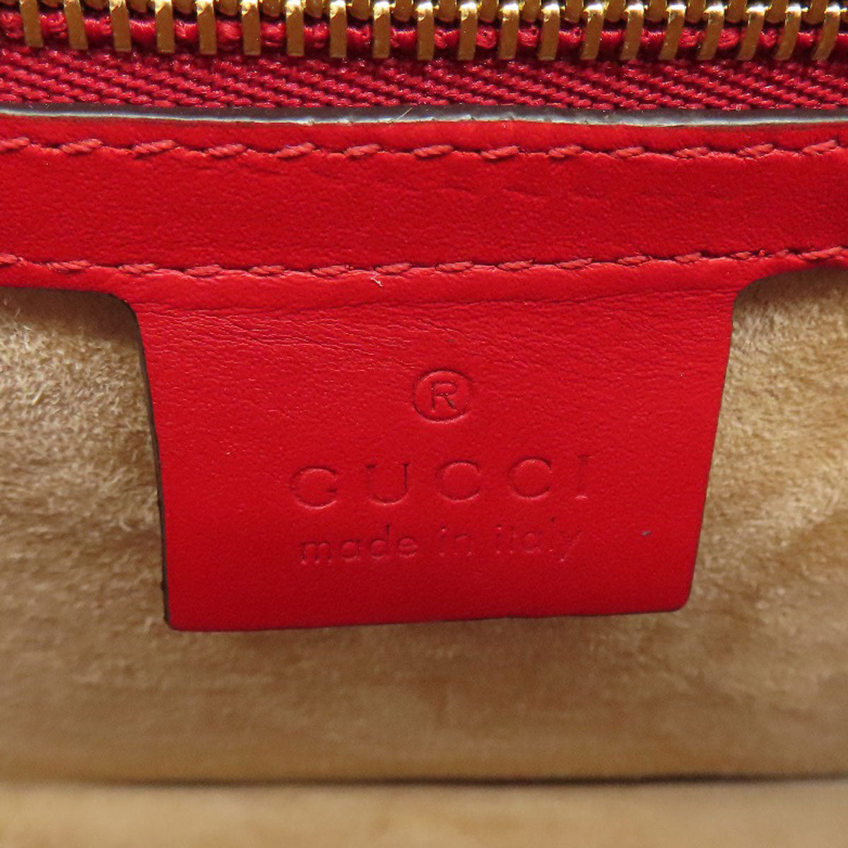 GUCCI Shoulder Bag 421882 Calfskin Red Silvi