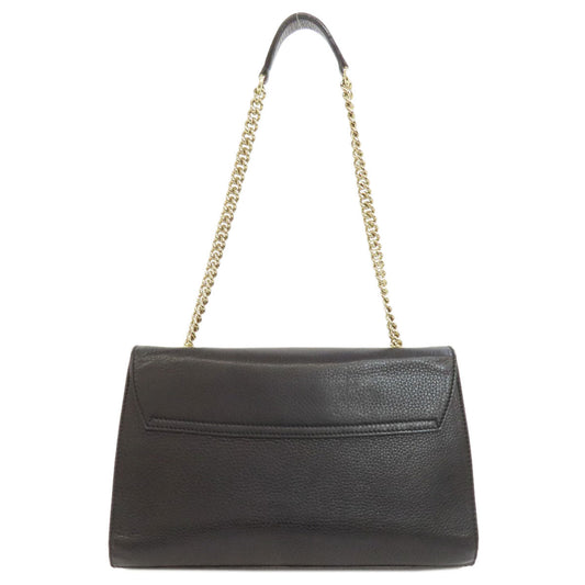 GUCCI Shoulder Bag 295408 leather black one belt horsebit Women Used Authentic