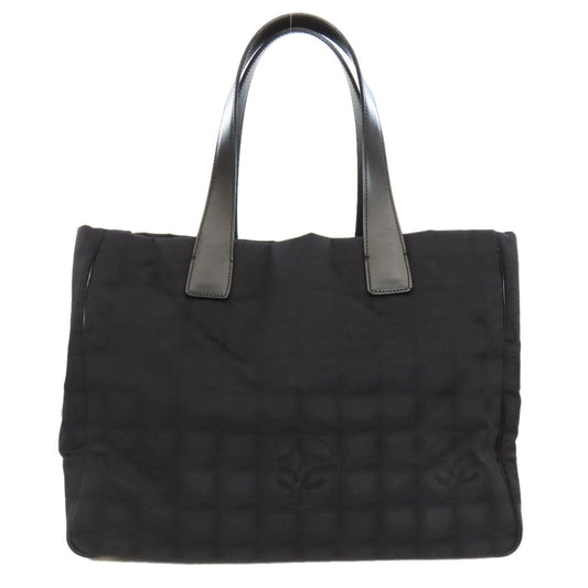 CHANEL Tote Bag Nylon jacquard black New Travel Line MM
