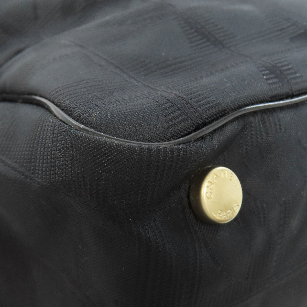 CHANEL Tote Bag Nylon jacquard black New Travel Line MM