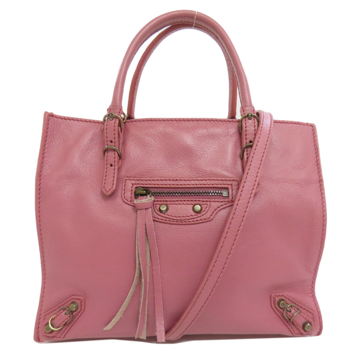BALENCIAGA Handbag 305572 Calfskin pink Paper Bag Mini 2WAY