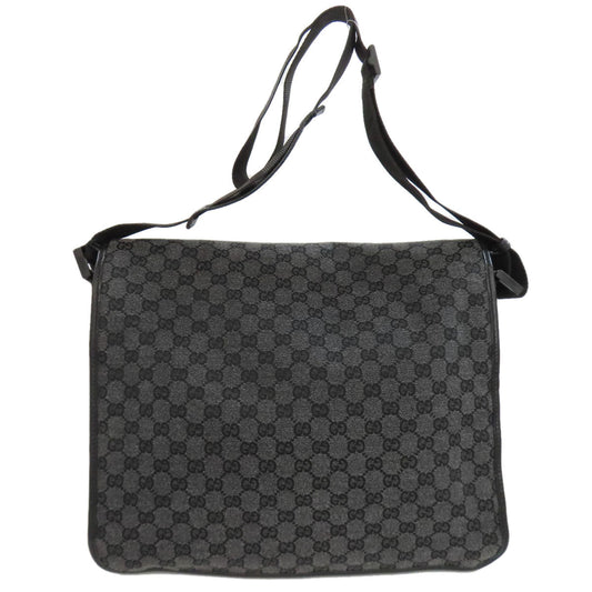 GUCCI Shoulder Bag 282524 canvas black Crest Messenger Outlet