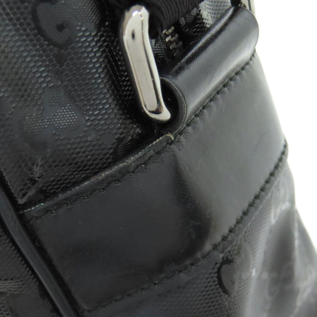 GUCCI Shoulder Bag 211107 PVC black GG implementation