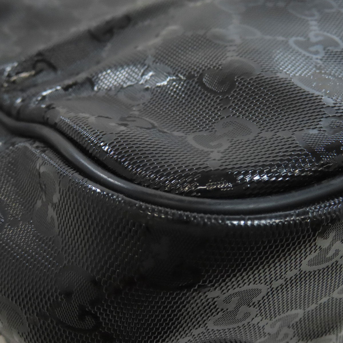 GUCCI Shoulder Bag 211107 PVC black GG implementation