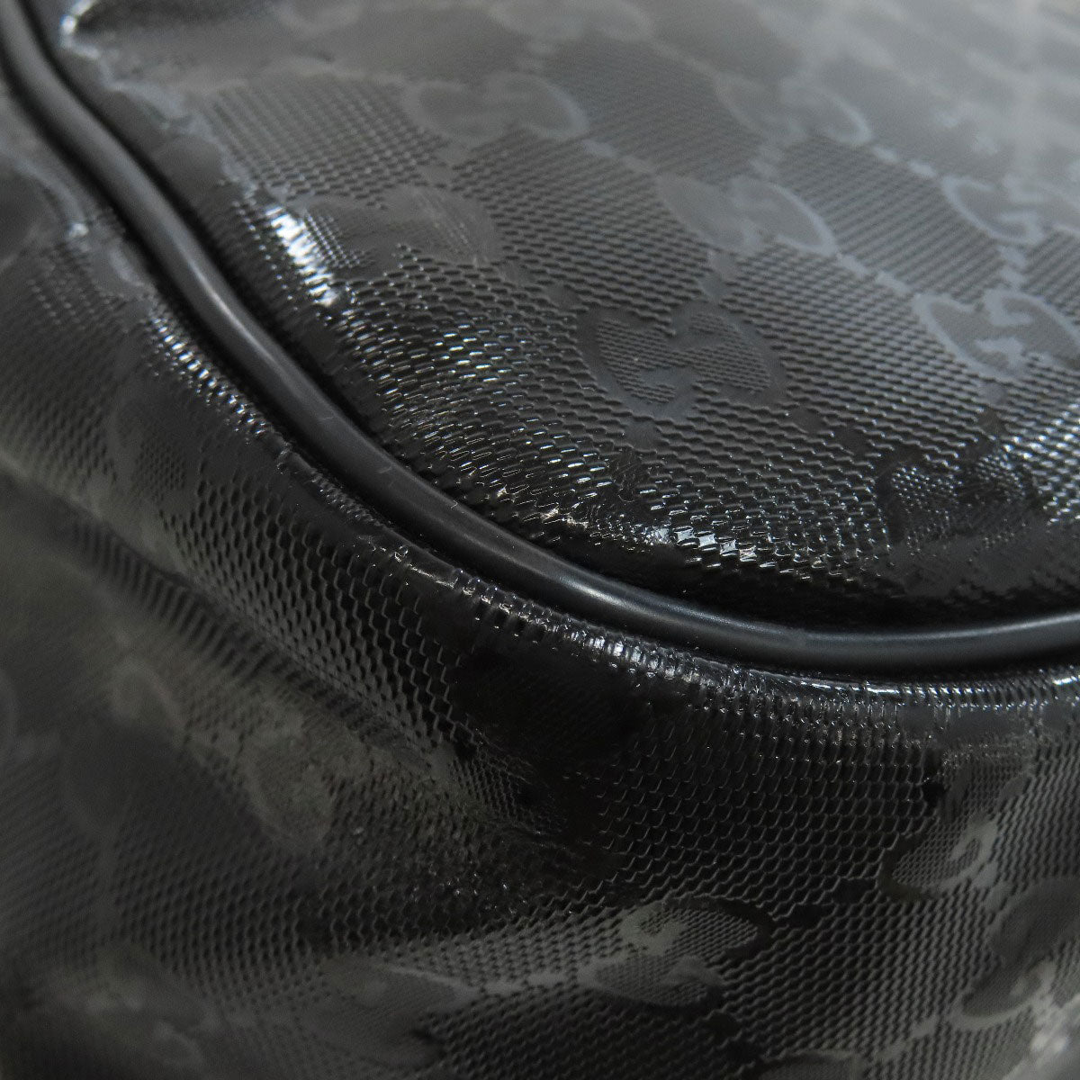 GUCCI Shoulder Bag 211107 PVC black GG implementation