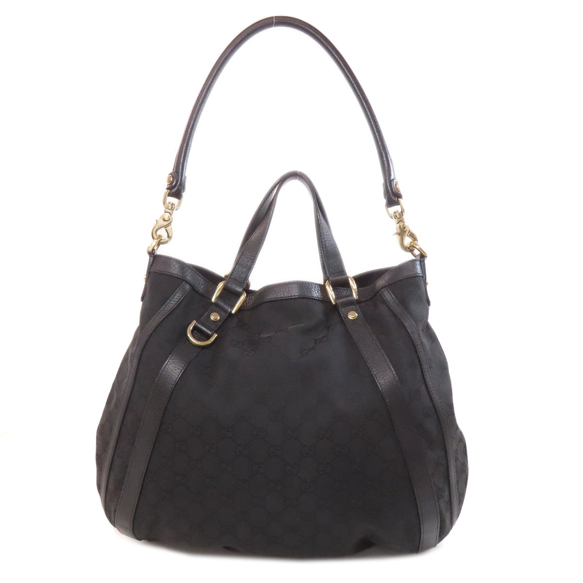 GUCCI Handbag 130734 canvas black GG 2WAY