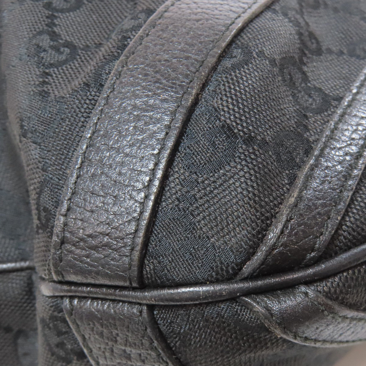 GUCCI Handbag 130734 canvas black GG 2WAY