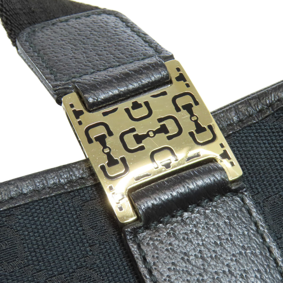 GUCCI Handbag 145810 canvas black GG pattern Women Used Authentic