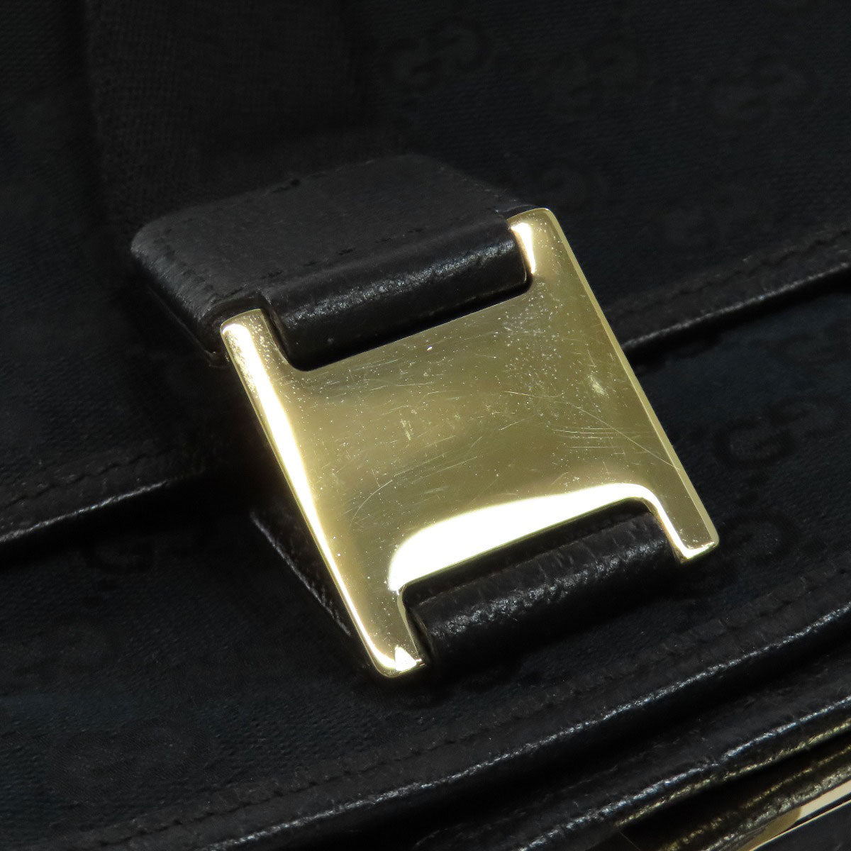 GUCCI Handbag 145810 canvas black GG pattern Women Used Authentic