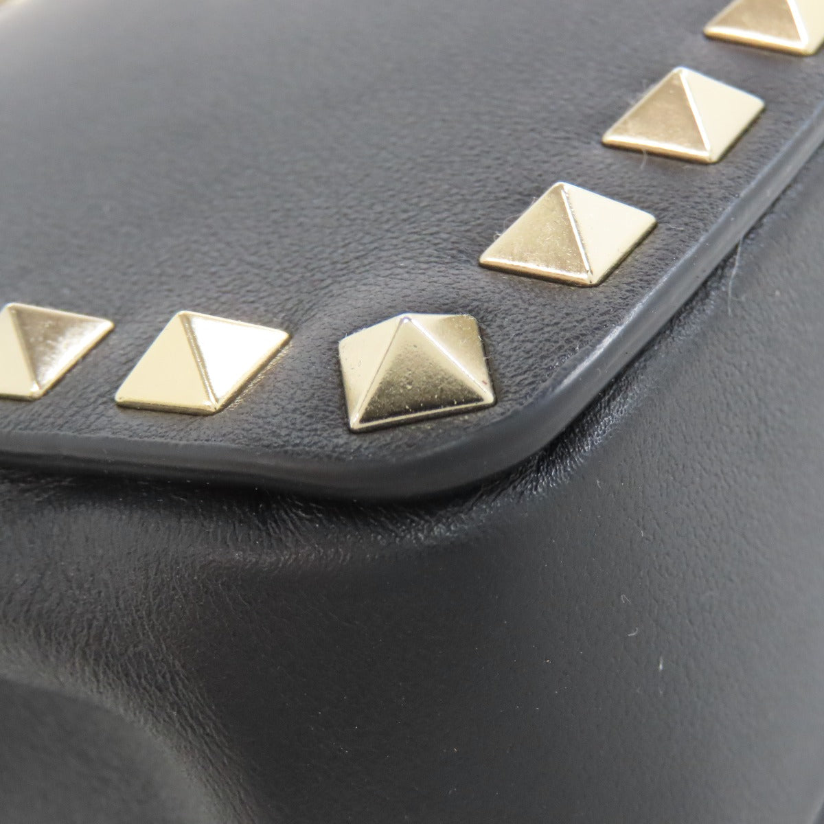 VALENTINO Shoulder Bag leather black Studs