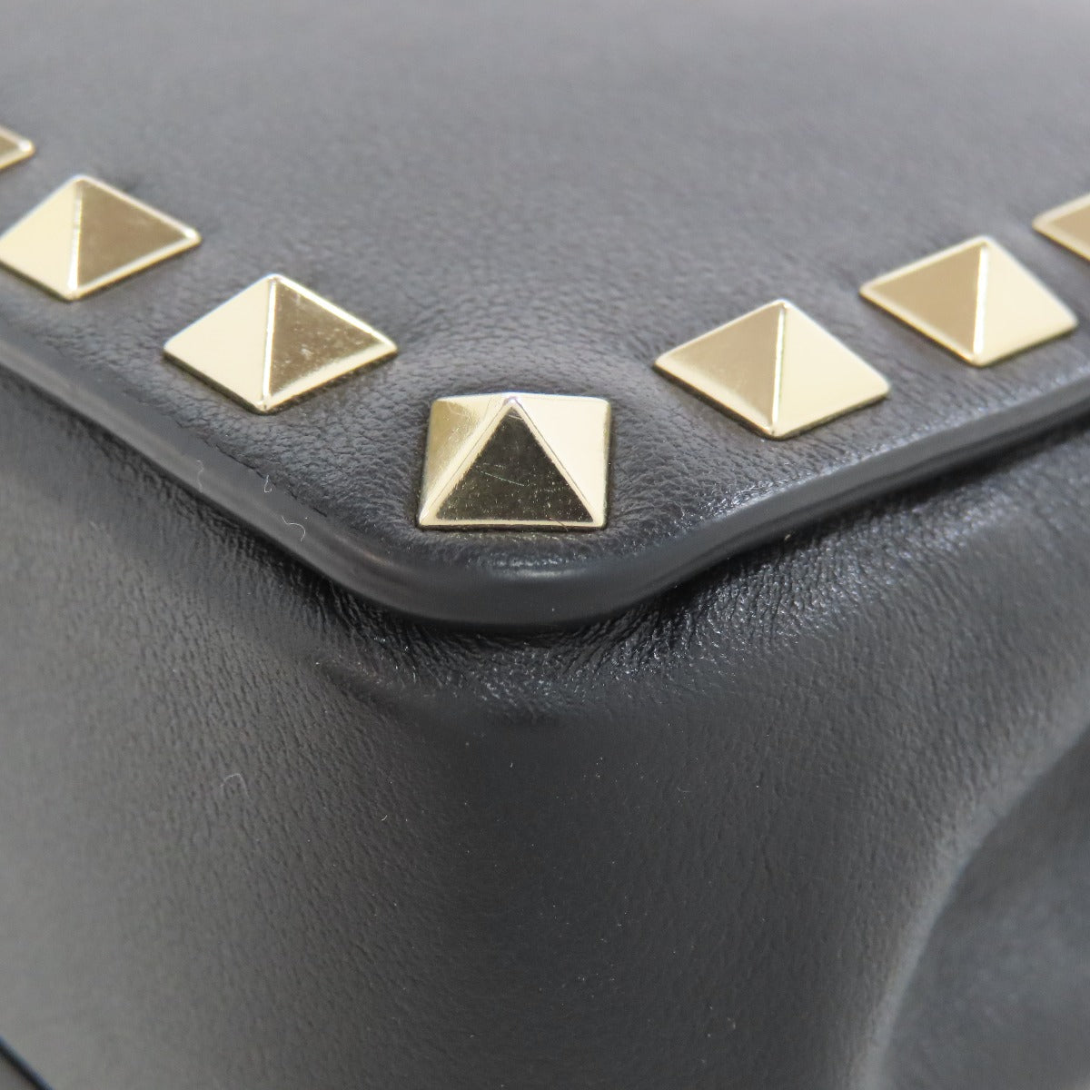 VALENTINO Shoulder Bag leather black Studs