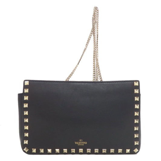 VALENTINO Shoulder Bag leather black Studs