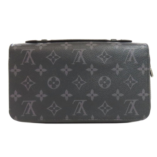LOUIS VUITTON business bag M61698 Monogram Eclipse gray Zippy XL mens Used Authentic