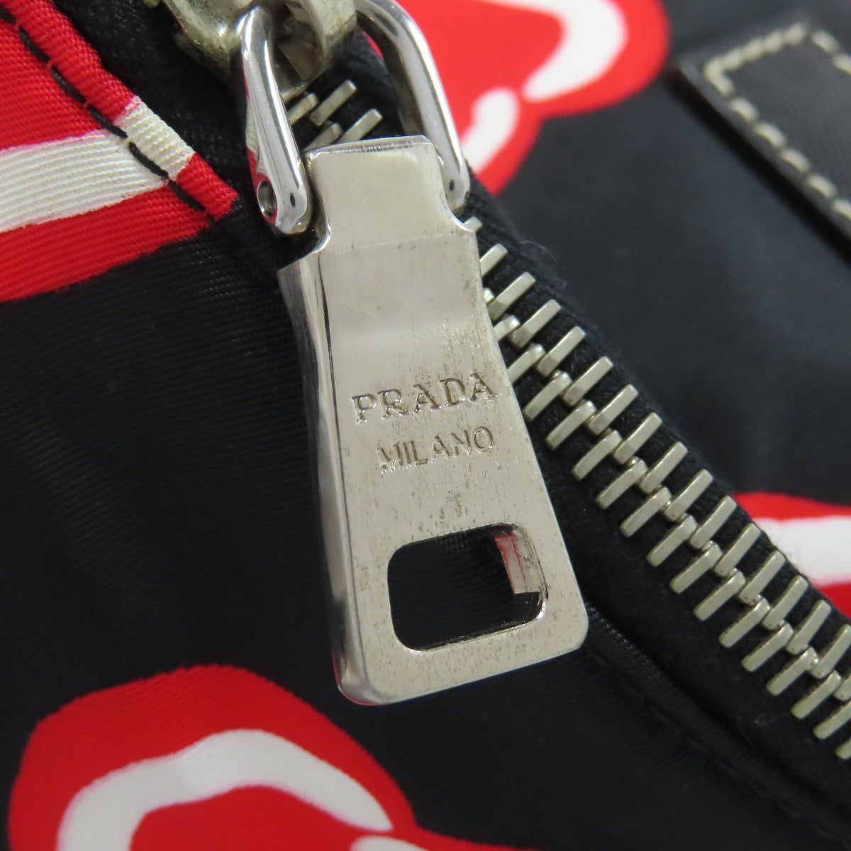 PRADA Tote Bag Nylon black Heart motif 2WAY